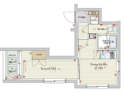 セリュークス成増(1DK/3階)の間取り写真