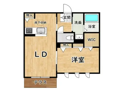 CORT青山II(1LDK/1階)の間取り写真