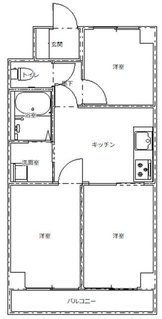 秀和田町レジデンス(3DK/6階)の間取り写真