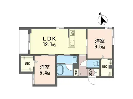 シャンテ ユー II(2LDK/1階)の間取り写真