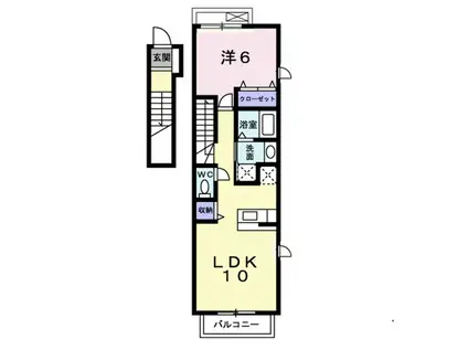 サン・モリッツ(1LDK/2階)の間取り写真