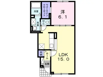 カルム・桜III(1LDK/1階)の間取り写真
