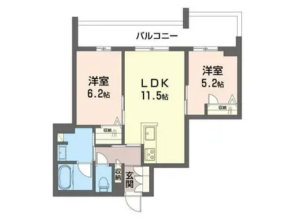 アドミラドール(2LDK/2階)の間取り写真