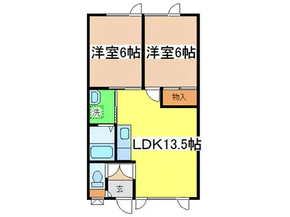 コーポアイゼン(2LDK/1階)の間取り写真