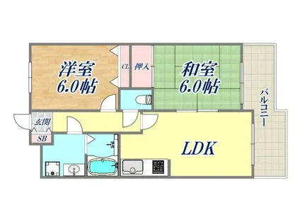 メゾン打出(2LDK/3階)の間取り写真