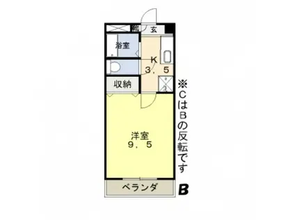 フォレスト東古松(1K/6階)の間取り写真