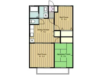 キャッスルカワサキ(3DK/1階)の間取り写真