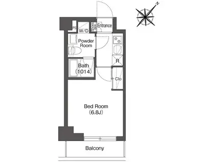 BPRレジデンス南行徳(1K/3階)の間取り写真