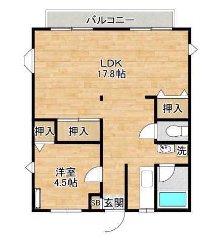 ラ・プラーニュ参番館(1LDK/2階)の間取り写真