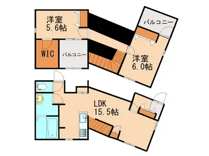 カーサドルチェ(2LDK/1階)の間取り写真
