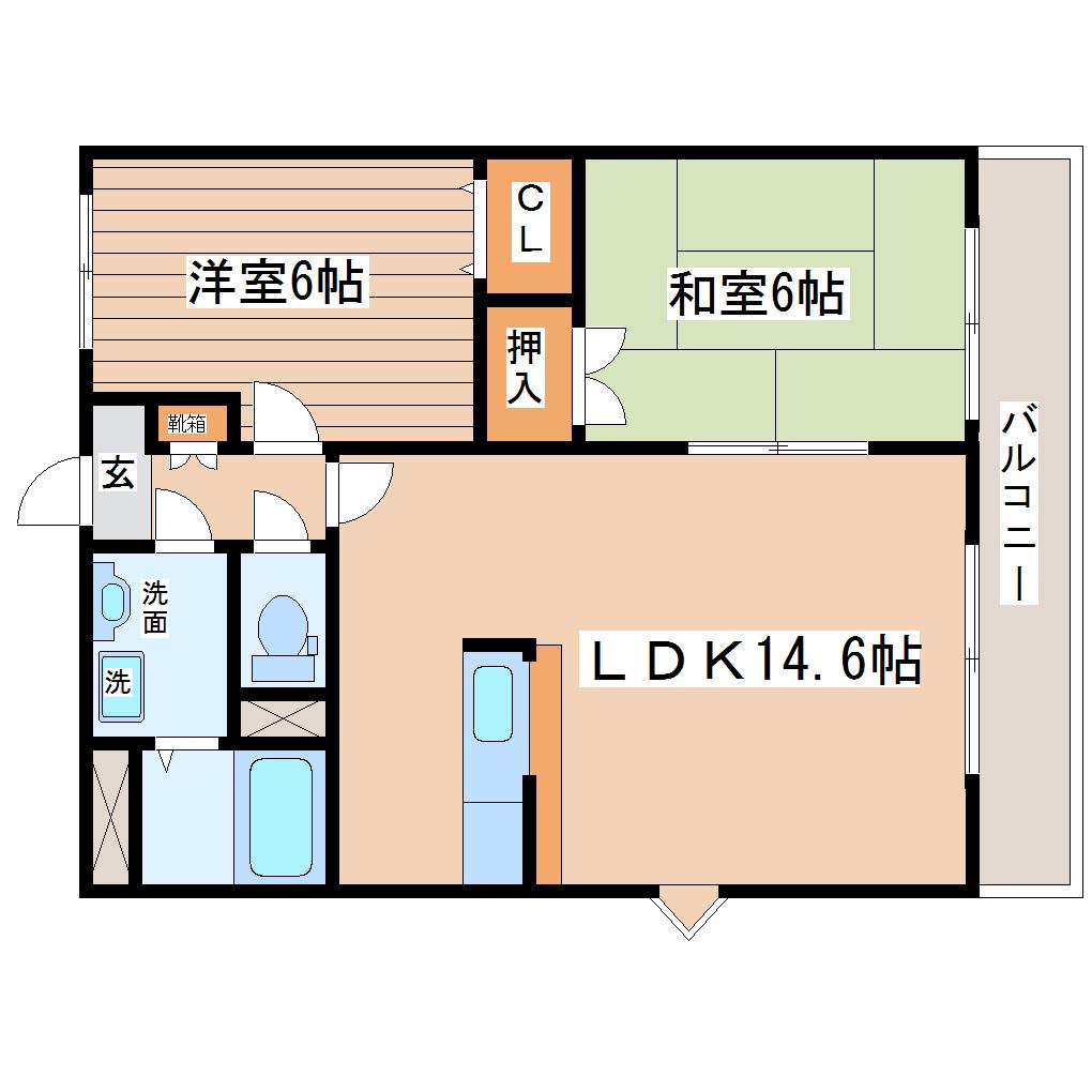 MSKコートII(2LDK/4階)の間取り写真