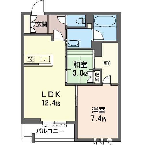ナンバーアンフィニ(2LDK/3階)の間取り写真