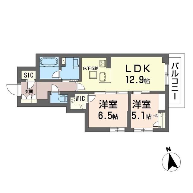 リンドグレーン(2LDK/1階)の間取り写真