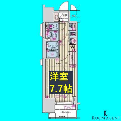プレサンス東別院駅前II(1K/5階)の間取り写真
