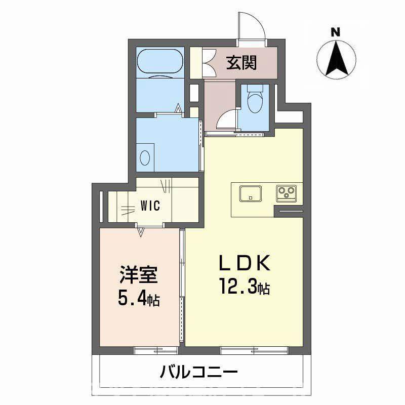 シャーメゾンステージ古川西 A棟(1LDK/1階)の間取り写真