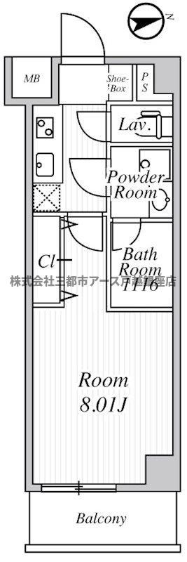 WING TERRACE 大鳥居(1K/3階)の間取り写真