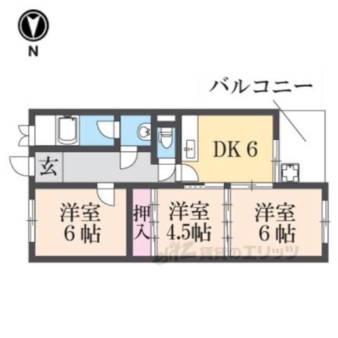 MAYUMIハイツアザレア(3DK/2階)の間取り写真