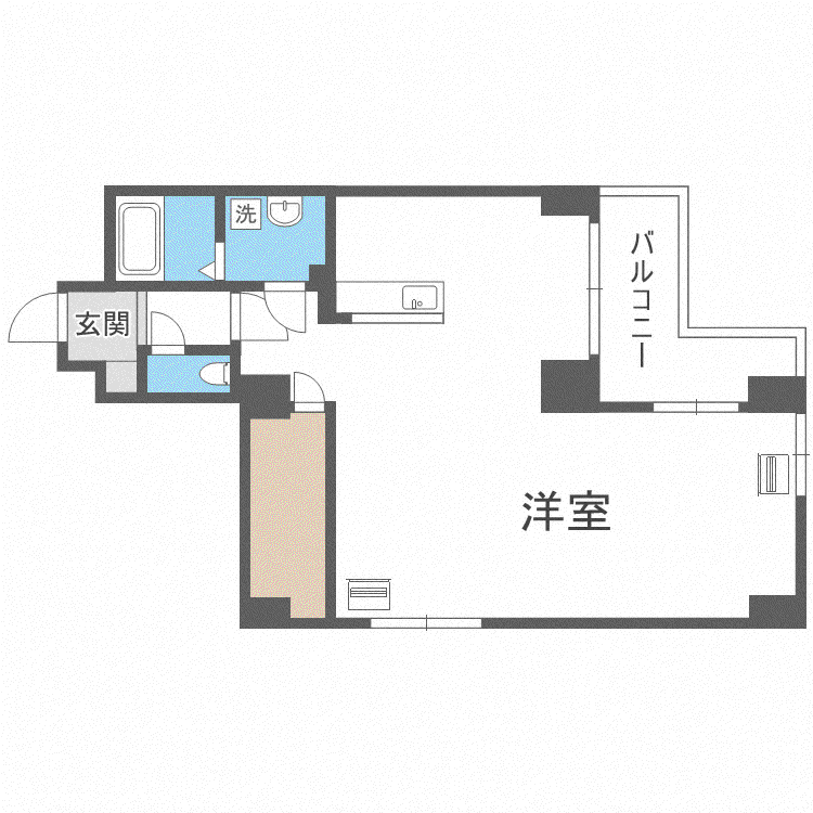 ワールドヒルズ札幌(1K/2階)の間取り写真