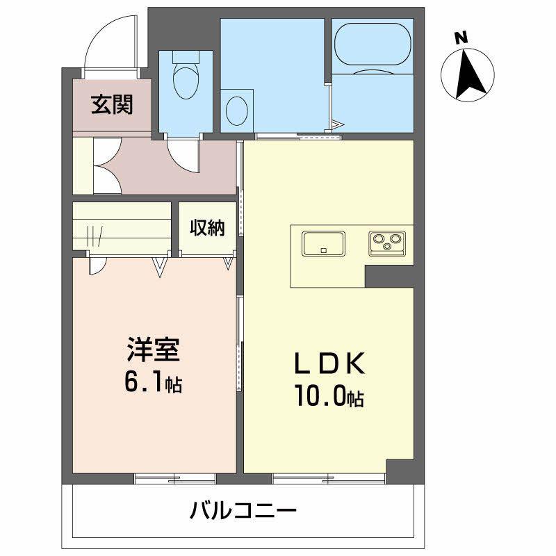 エスパルク レジデンス(1LDK/3階)の間取り写真