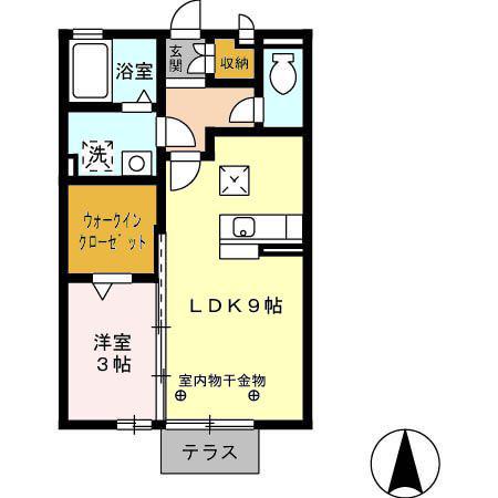 TWILIGHT(1LDK/1階)の間取り写真