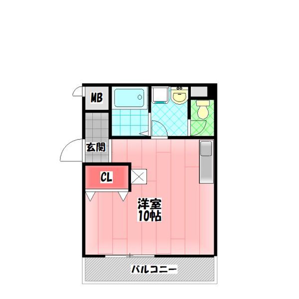 ノブレカステリオ(ワンルーム/2階)の間取り写真