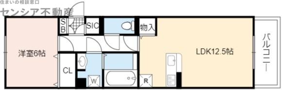 アレグリア バロール(1LDK/3階)の間取り写真