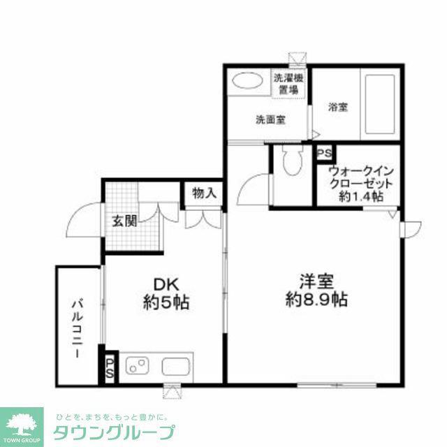 杉山荘(1DK/2階)の間取り写真