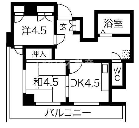 ファイブメゾン慕絵樹(2DK/4階)の間取り写真