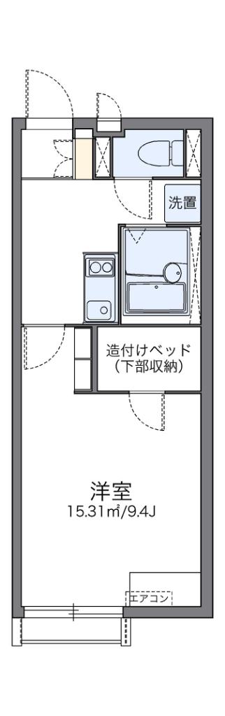 レオネクスト緑が丘(1K/1階)の間取り写真