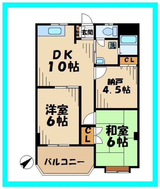 マルヨマンションⅢ(2SLDK/1階)の間取り写真