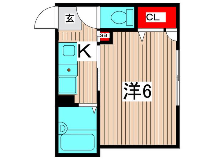 パークサイド千住(1K/1階)の間取り写真