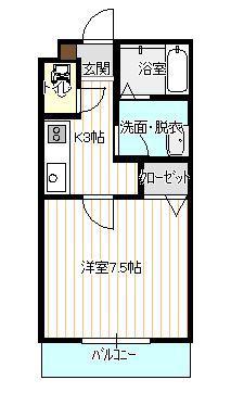 壱里山レジデンス(1K/2階)の間取り写真