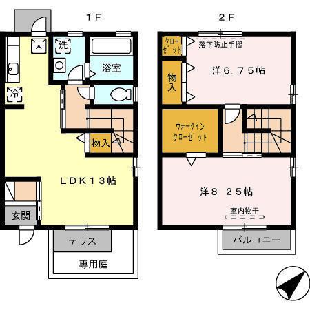 ローズコートM(2LDK/1階)の間取り写真