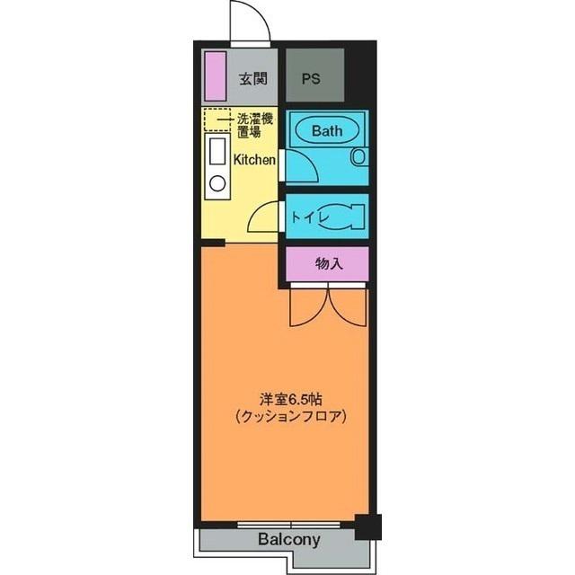 シャルマンコート(ワンルーム/6階)の間取り写真