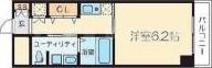 十三本町ウインズマンションII(1K/2階)の間取り写真