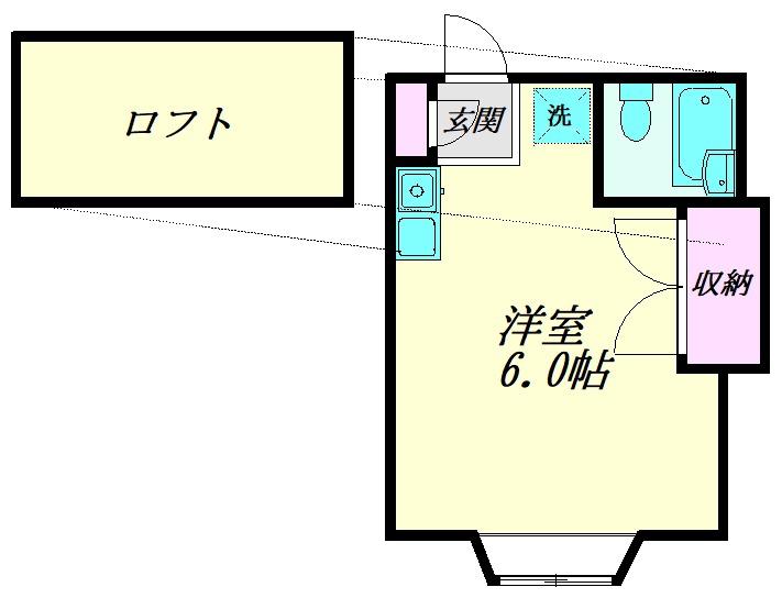 ピア久我山(ワンルーム/2階)の間取り写真