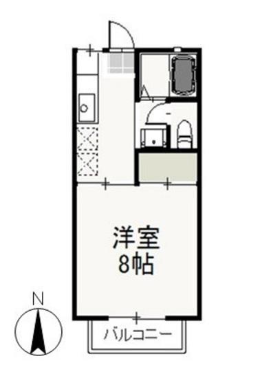 S・T・VILLA TSUSHIMA B(1K/2階)の間取り写真