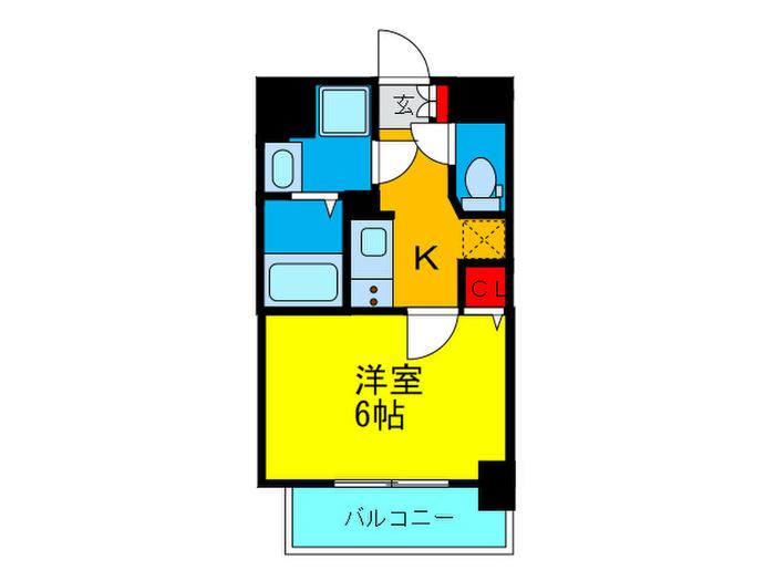 MESSAGE九条GATE(1K/2階)の間取り写真