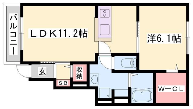メゾンSK II(1LDK/1階)の間取り写真