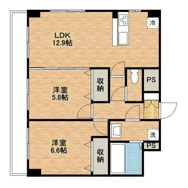 クラティオ(2LDK/4階)の間取り写真