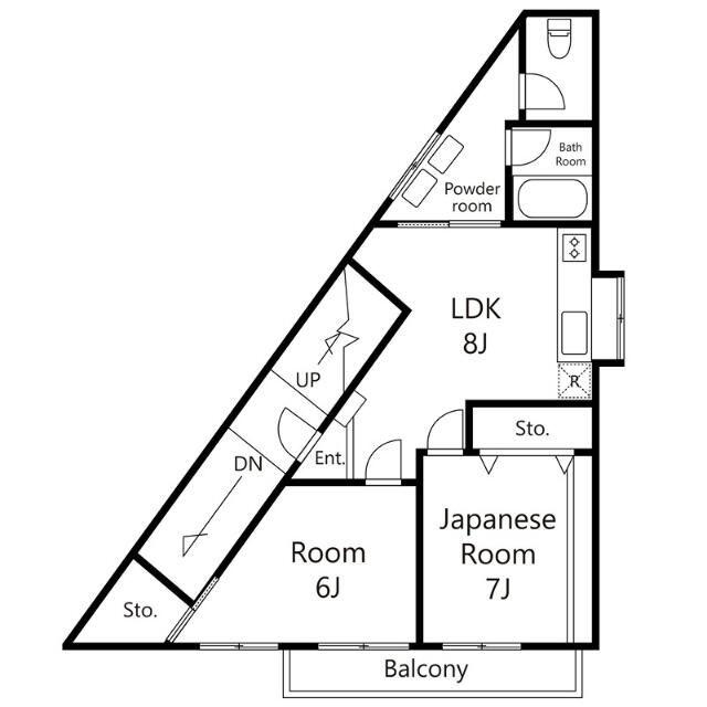 友鶴ビル(2LDK/2階)の間取り写真