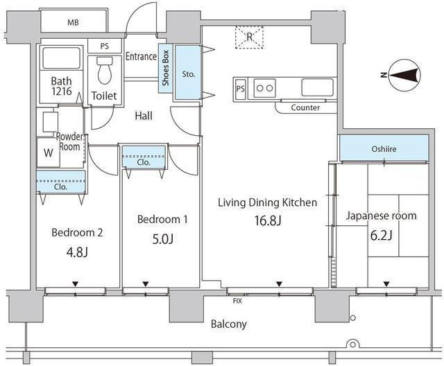 セルリアンホームズ勝どき(3LDK/12階)の間取り写真
