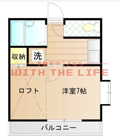 シャトレ津福本町(1K/2階)の間取り写真