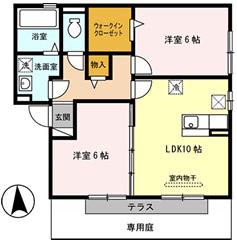 セジュール輪(2LDK/2階)の間取り写真