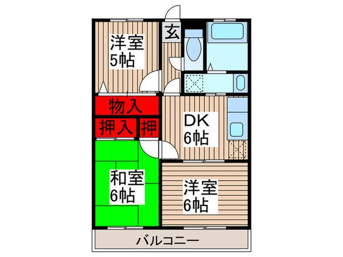 エル・シティ641(3DK/3階)の間取り写真
