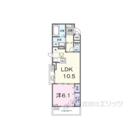 エルグランデSOU(1LDK/1階)の間取り写真