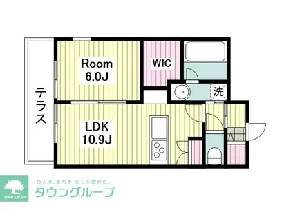 MILLE MERCIS(1LDK/1階)の間取り写真