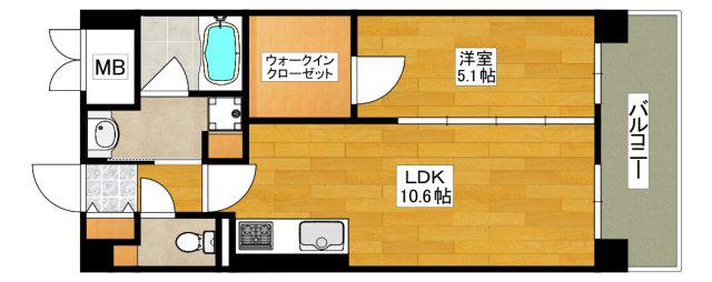 CASA VERDE (1LDK/2階)の間取り写真