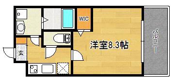サクシード京都御所西(1K/4階)の間取り写真