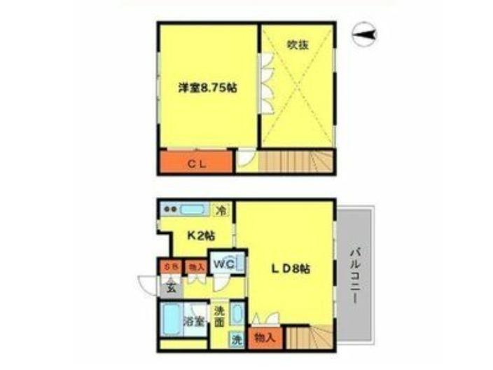 オークベッツ(1LDK/1階)の間取り写真